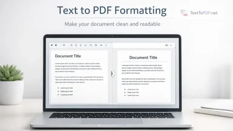 text to pdf format