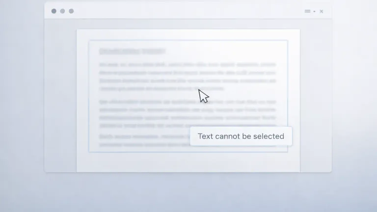 Scanned pdf where text cannot be selected or highlighted on the screen