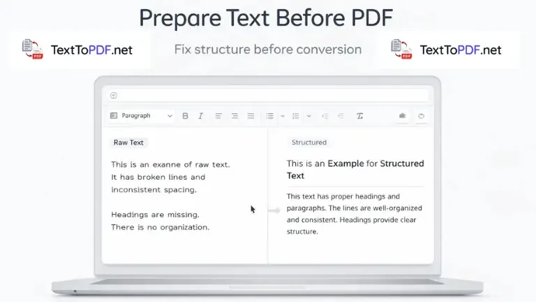 Como preparar texto simples para criar um PDF