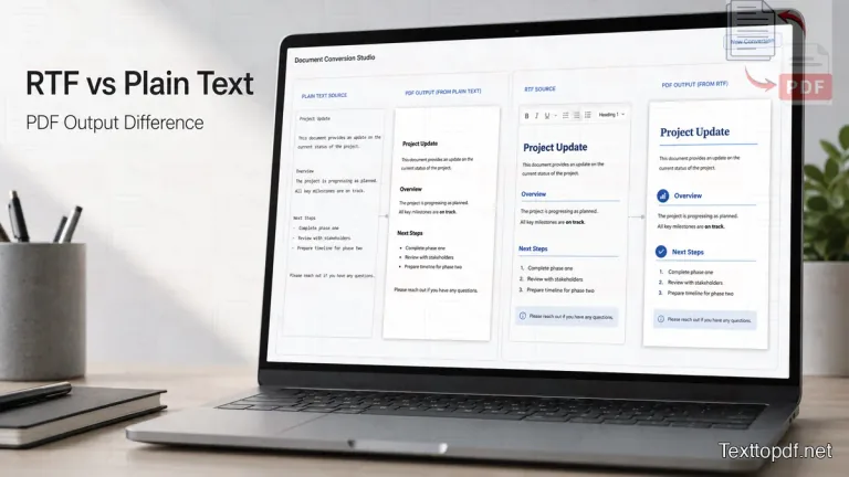 RTF ou texto simples para criar um PDF