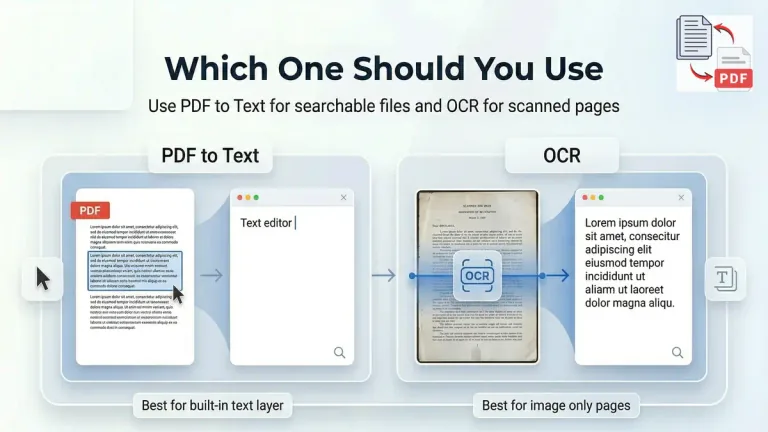 Direct PDF to Text extraction with OCR for scanned files using clear document examples