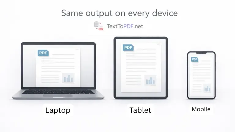 Layout remains consistent across devices