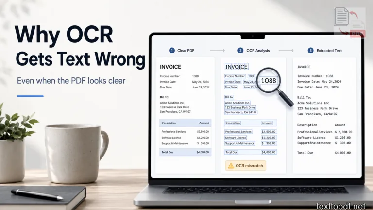 Readable PDF producing incorrect OCR text because of weak machine readable signals